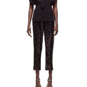 NEW Zara Black Sequin Trouser Pants